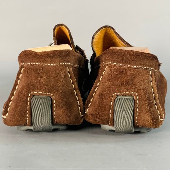 TO BOOT NY Size 10.5 Brown Silver Suede Horsebit Slip On Drivers Loafers main image 9